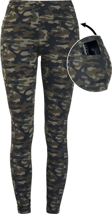 Legging camouflage olive Rock Rebel by EMP avec poches latérales Femme - S