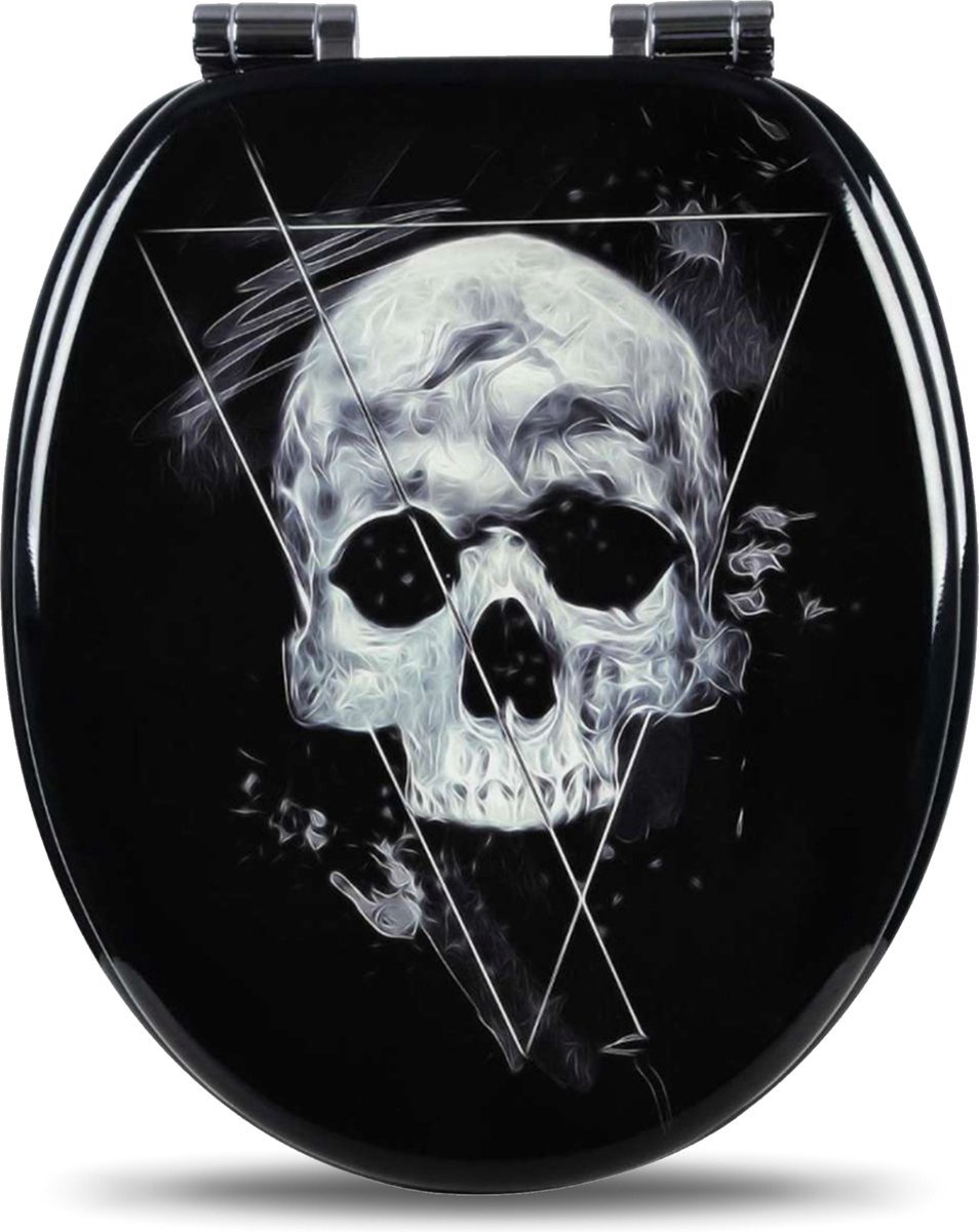 Bolt Edge Toiletbril - Skull print - Antibacterieel - Softclose - Universeel ontwerp
