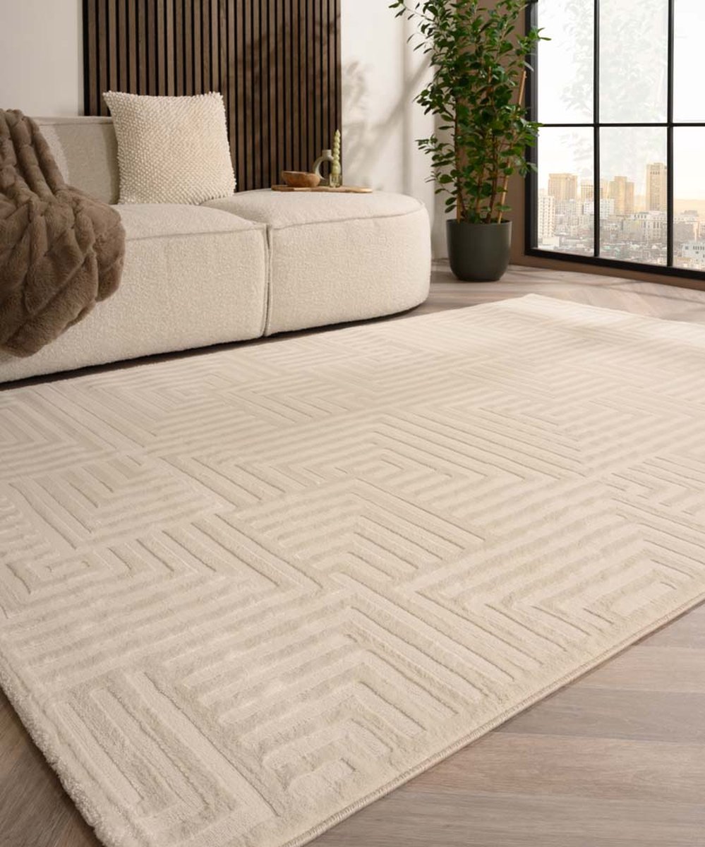 Scandinavisch vloerkleed - Serene Voss crème 280x370