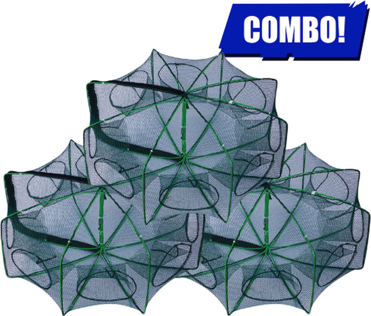 Kreeftenfuiken Combo Deal 3 Stuks (8 inlaten) - Fuik - Kreeftenfuik Rivierkreeften - Vis Fuik - Vissers Fuik - Vis Val - Kreeften Fuik - Kreeftenval - Fuiken - Visnet - Vissenval - Visval