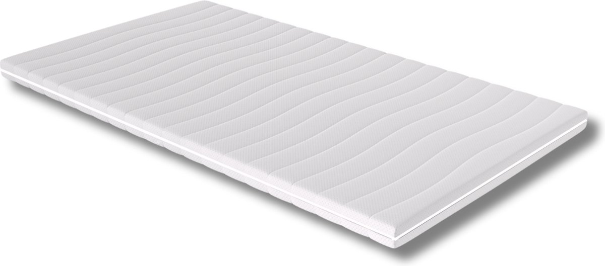 Toros Bedden® - 90x200 - Topper - 8cm dik - Afritsbaar en wasbaar - Topdekmatras - Medium - Wit - HR Koudschuim