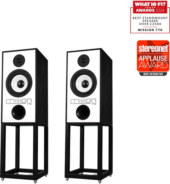 Mission 770 Set 2-Weg Luidsprekers + Stands - Zwart Eik ( set van 2 stuks + stands )