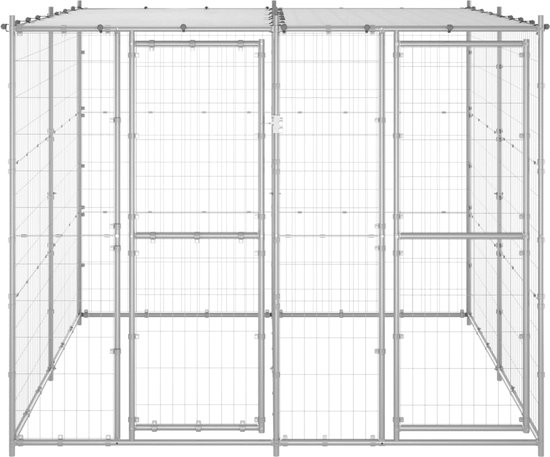 vidaXL Hundehütte, Hundehütte mit Dach Anthrazit 117x103x123 cm Verzinkter Stahl