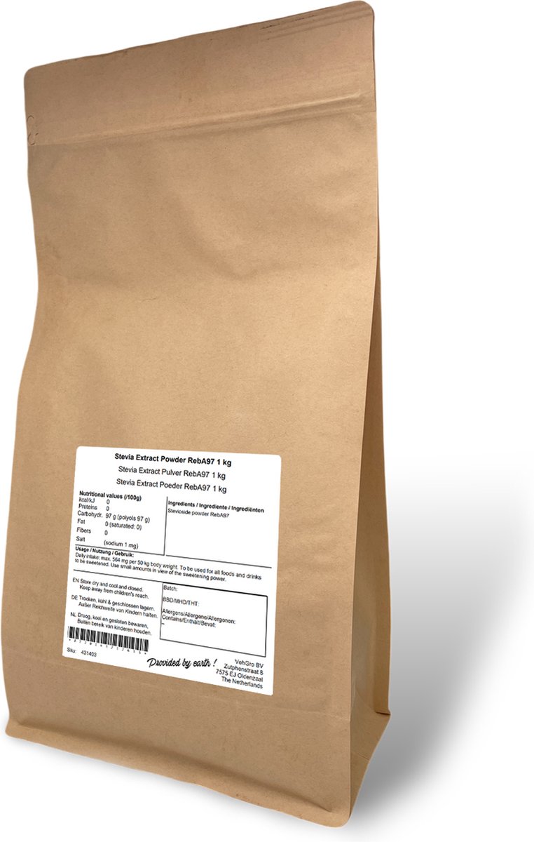 Stevia Extract Poeder RebA97 - 1 Kg - Steviahouse - Niet Bitter