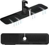 Siliconen kraanmat - Siliconen afdruipmat kraan - Kraanmat - gootsteen organizer - afdruipmat - Keuken - Gootsteenmat - Antislip - 45*14CM - zwart - Siliconen