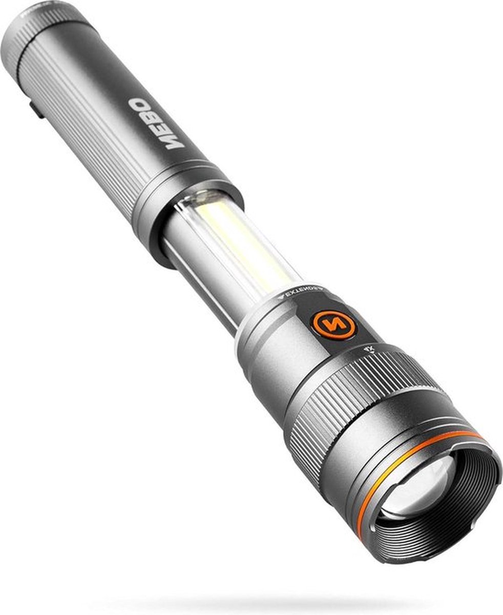 Zwarte LED Oplaadbare Zaklamp & Werklamp - 7 Verlichtingsmodi met Magnetische Basis - 500 Lumen