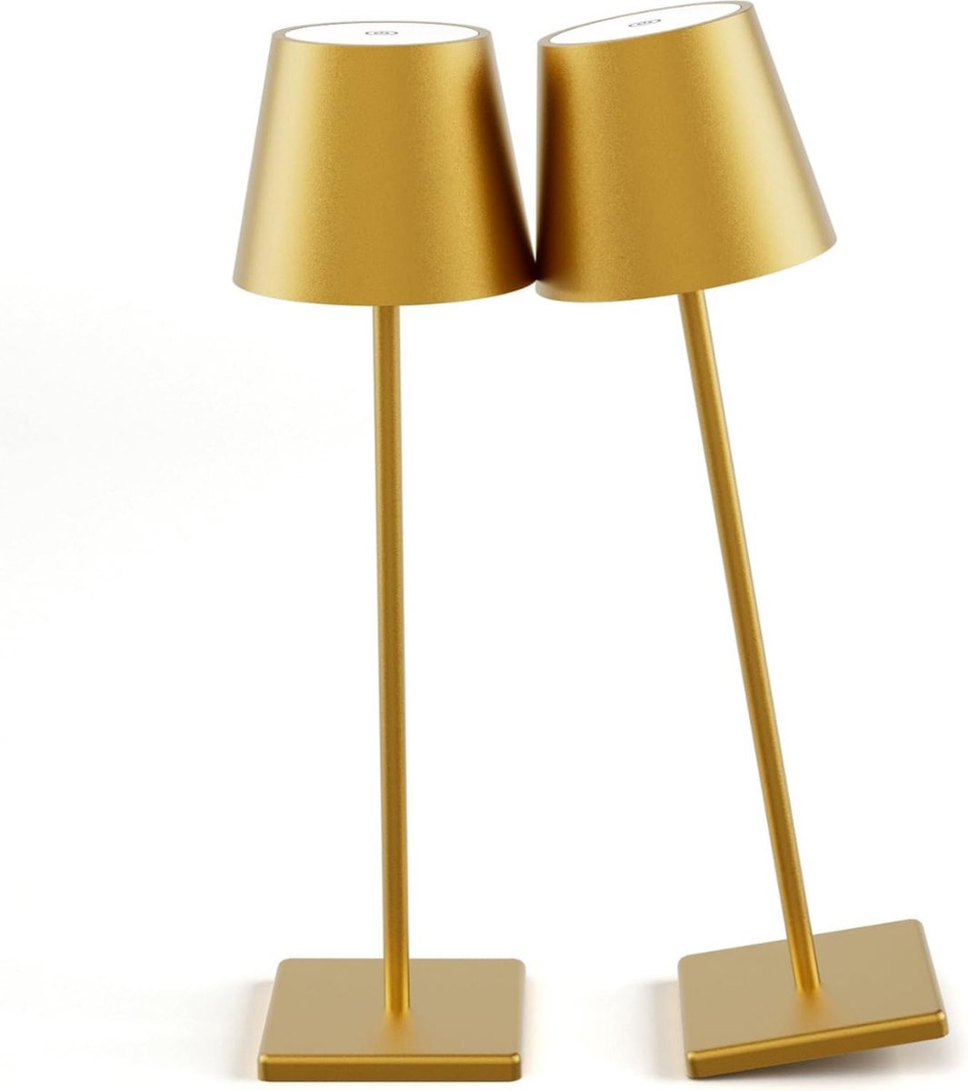 Dutch Standard Tafellamp - Oplaadbaar - Dimbaar - Aluminium - Nachtlamp Slaapkamer - Waterdicht - 38CM - Goud - 2 Stuks