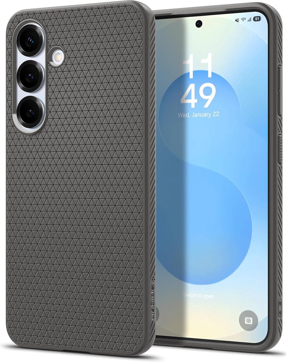 Spigen Geschikt voor Samsung Galaxy S25 Plus - Liquid Air - Back Cover hoesje - Grijs