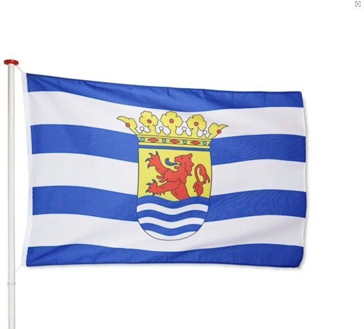 Zeeuwse vlag Zeeland | gevelvlag Zeeland geschikt voor vlaggenstok | afm. 100x150 cm, polyester | VlaggenEnMasten.nl