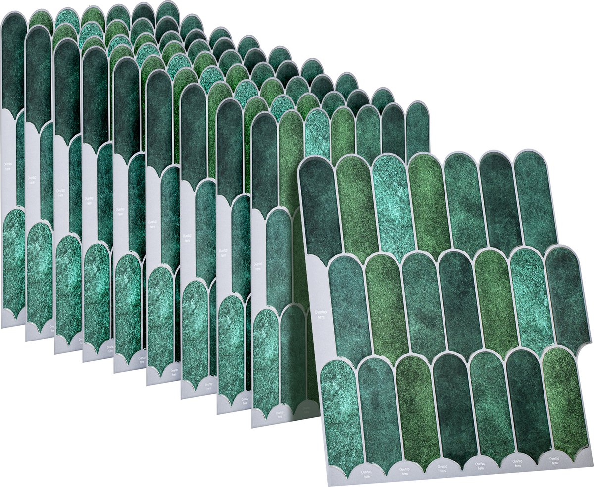 Dekorix plaktegels - Set van 10 zelfklevende tegels - Tegelstickers - Keuken - Badkamer - 25.3*25.3cm - Groen
