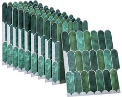 Dekorix plaktegels - Set van 10 zelfklevende tegels - Tegelstickers - Keuken - Badkamer - 25.3*25.3cm - Groen