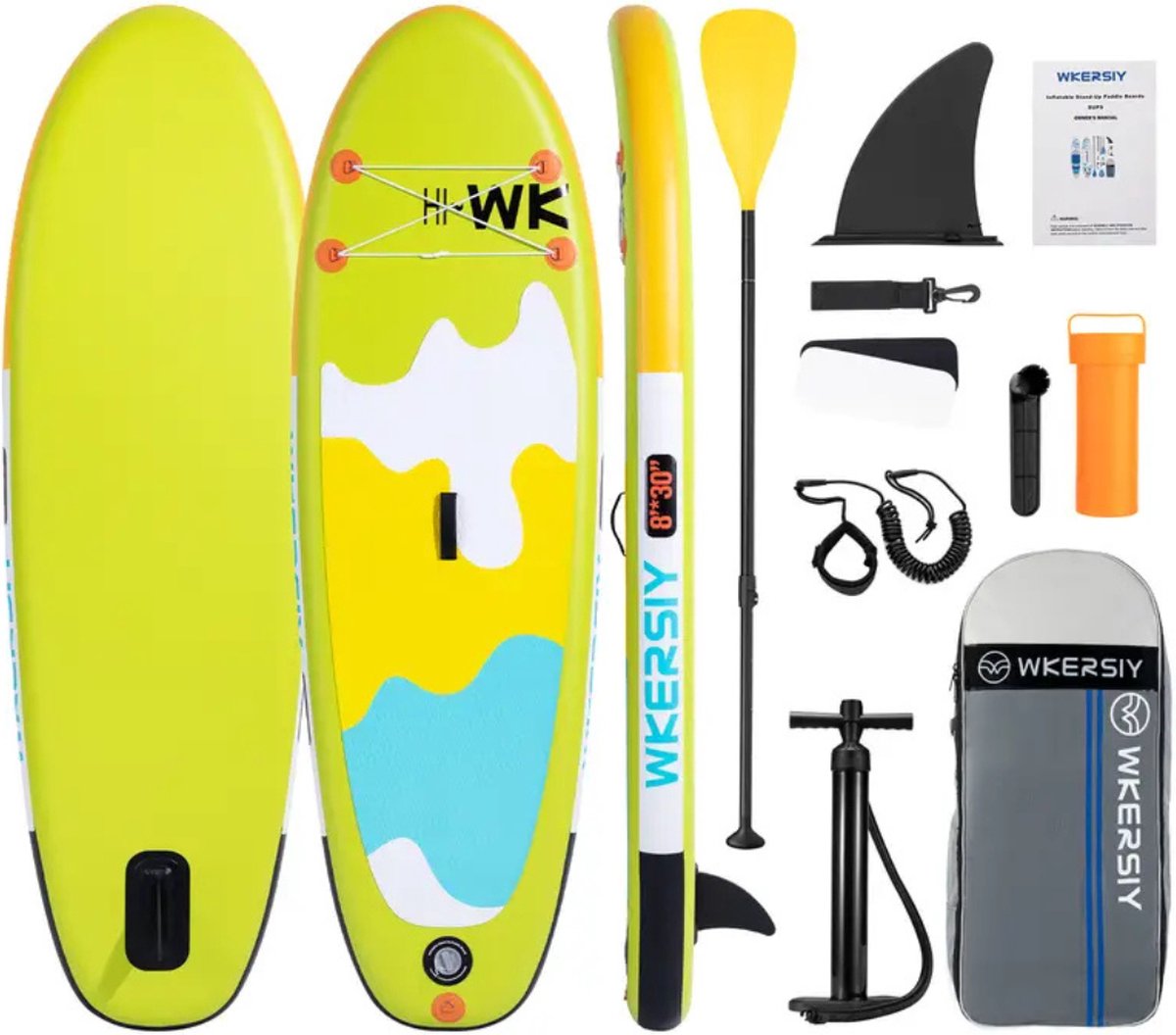 Livano Sup Board - Opblaasbaar - Supboard - Sup Boards - Paddle - Kayak - Geel - 244cm - Kids