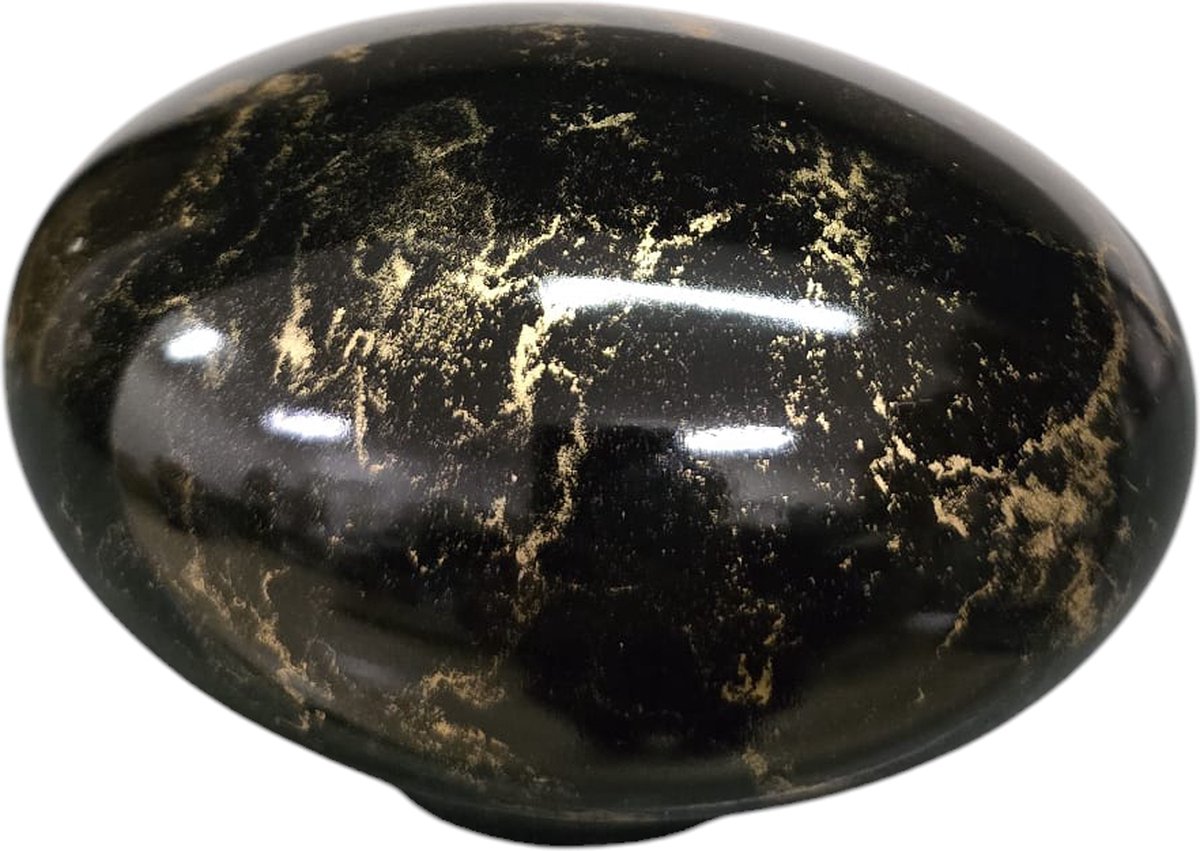 Mini Urn - Stone - Glas - Zwart, Goud - 250ml