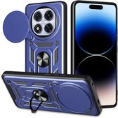 Coque Xiaomi Redmi Note 14 Pro Plus - Coque MobyDefend Armor avec Ring rotatif - Blauw - Coque pour téléphone portable - Coque compatible avec : Xiaomi Redmi Note 14 Pro Plus