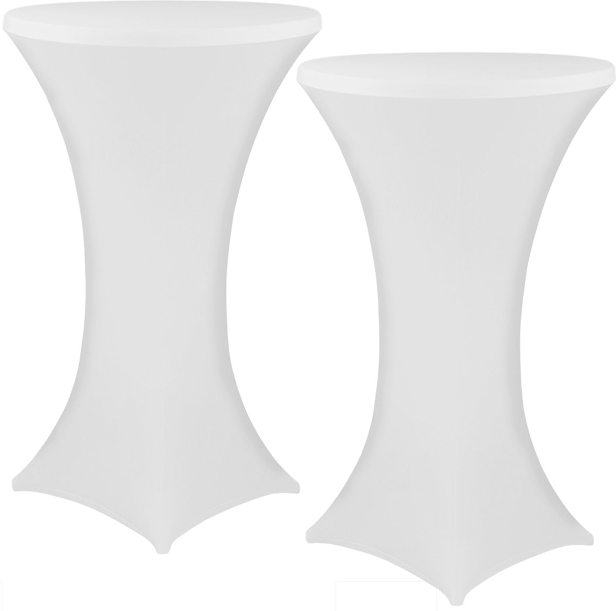 NYVI Sta-tafelhoes NYVIGala Wit Ø 70-75 cm - Set van 2 - Elastische premium stretchhoezen voor standaard bistro- & statafels - Rekbare tafelbekleding