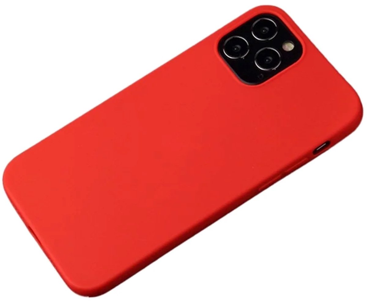 Cityhoesje - iPhone 15 Pro - Soft TPU Backcase - Matte Finish Coating Anti-Scratch – Rood