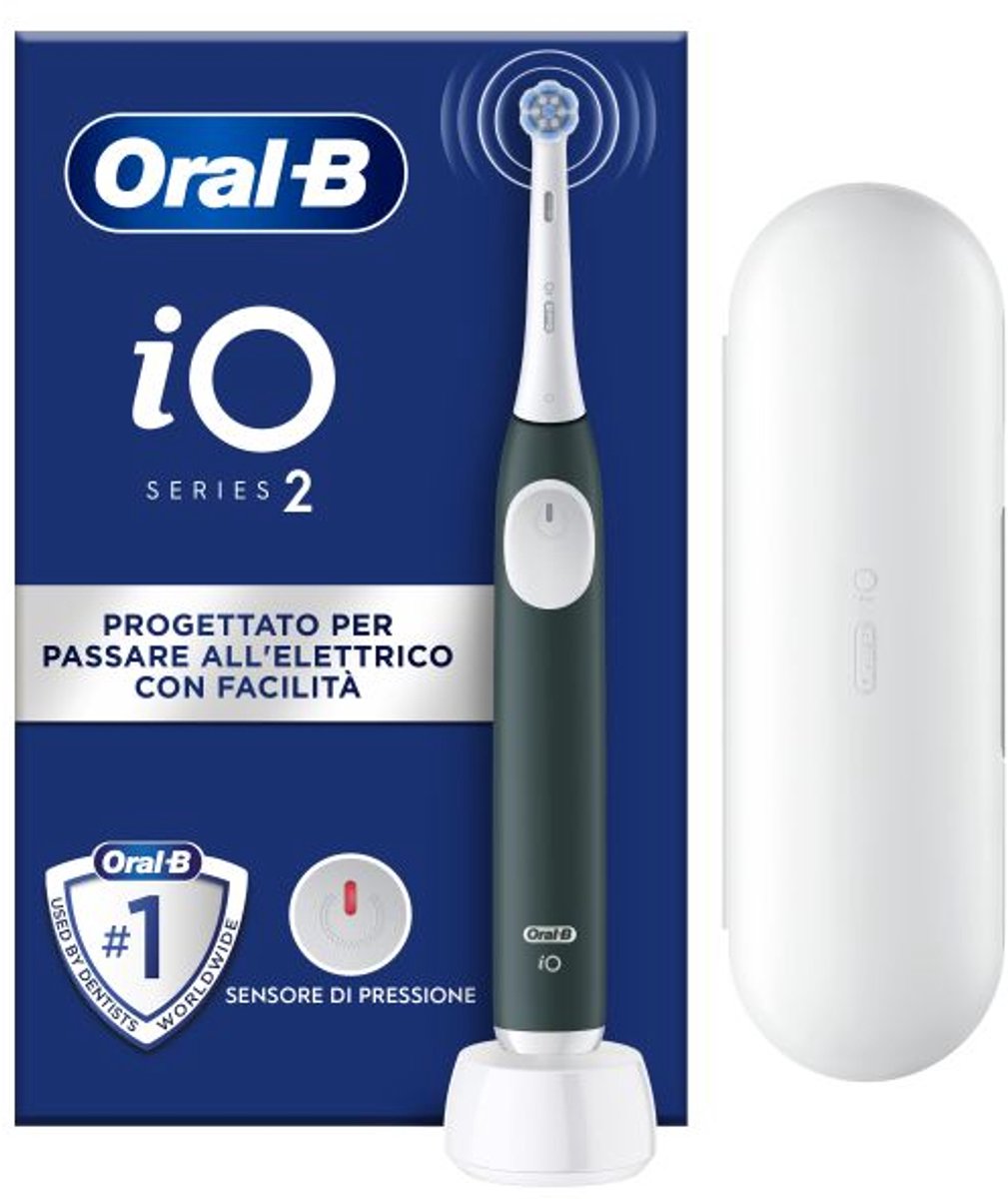 Afbeelding 2 van Oral-B iO series 2 Clean & Care Elektrische Tandenborstel Groen met Reisetui