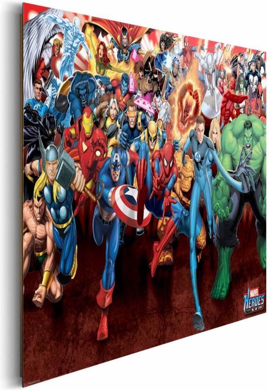 REINDERS Marvel Helden - Schilderij 90x60cm - bol 