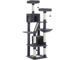 Kattenu CatCastle - Krabpaal voor grote katten - 180 cm hoog - Donkergrijs - Kattenboom - Hoge krabpaal voor katten
