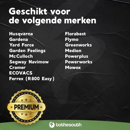 To the South® Universele Robotmaaier Mesjes geschikt voor o.a. Gardena, Husqvarna, McCulloch, Yard Force, Segway, Garden Feelings, Cramer, ECOVACS, Ferrex & Florabest Staal - 9 Stuks van To the South — afbeelding 4