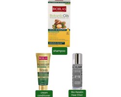 Bioblas Botanic Oils Argan Combo set 1x Argan Shampoo 360ml + 1 x Arganolie Conditioner cream 250ml + 1 x Haar Elixir 30 ml - haarverzorging - haarolie - arganolie