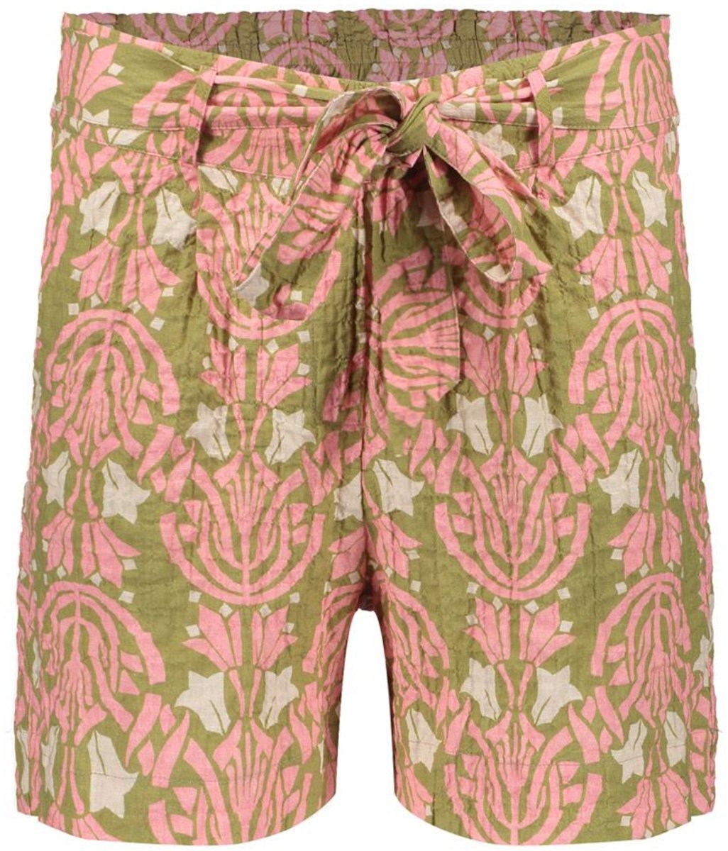 Geisha Broek Paperbag Shorts 51210 20 Green/pink Dames Maat