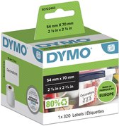 DYMO originele multifunctionele LabelWriter labels | 54 mm x 70 mm | 320 zelfklevende etiketten | voor de LabelWriter labelprinters | gemaakt in Europa