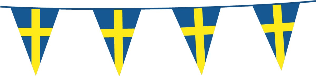 2x Vlaggenlijn Zweden 10 Meter - Voetbal EK WK Landen Land Feest Versiering Decoratie