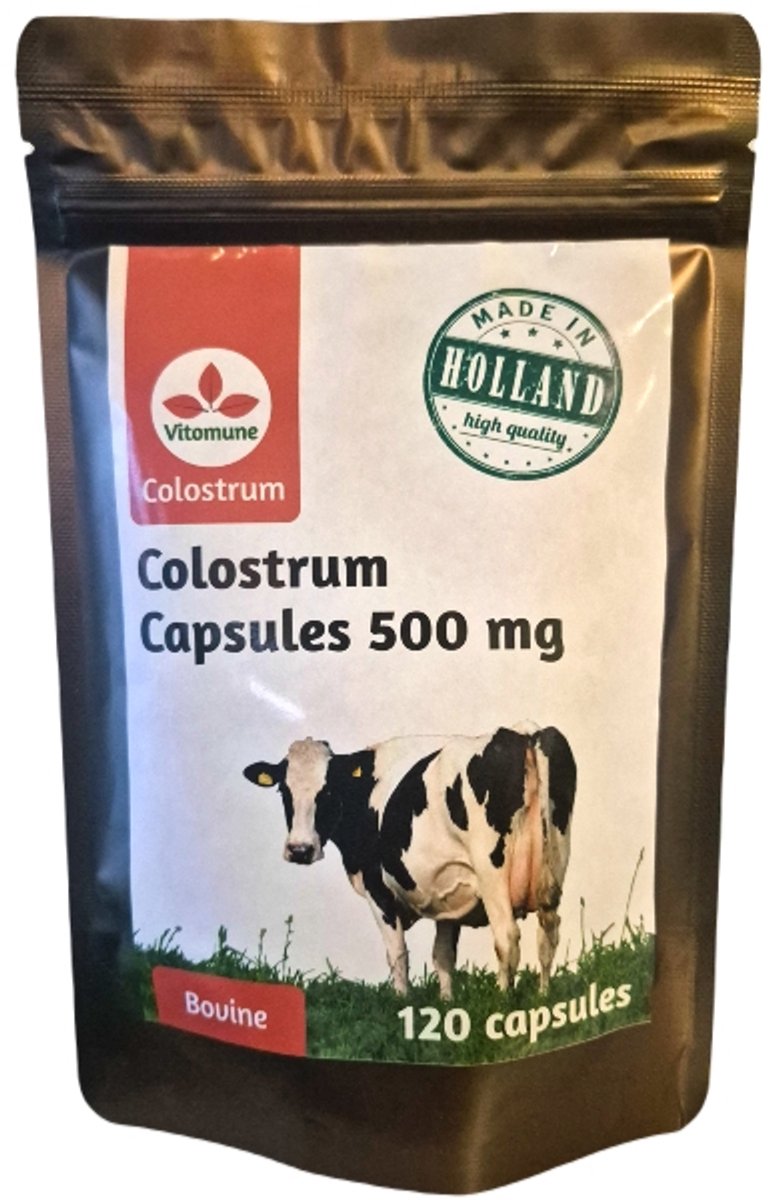 Colostrum capsules Vitomune 120 caps 30% IG - gevriesdroogde Nederlandse bovine (koe) biest.