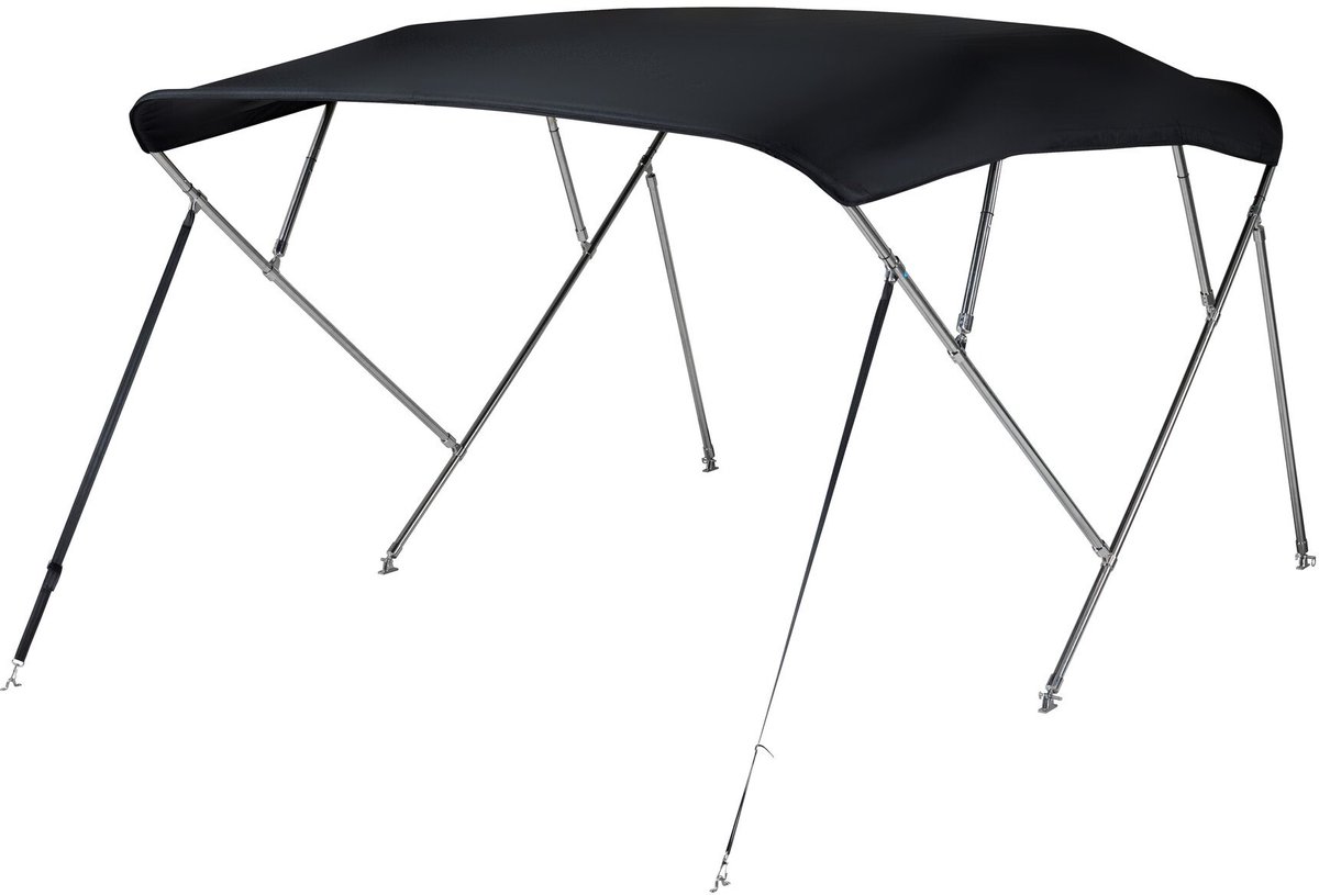 NALUX RVS Biminitop 4 bogen - Hoogte 117 cm -Breedte 200-213 cm