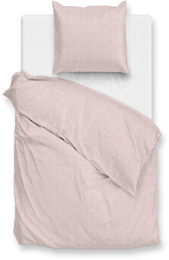 Zohome Flanella di Lino Housse de couette - Extra large - 260x200/220 cm - Shell Nude