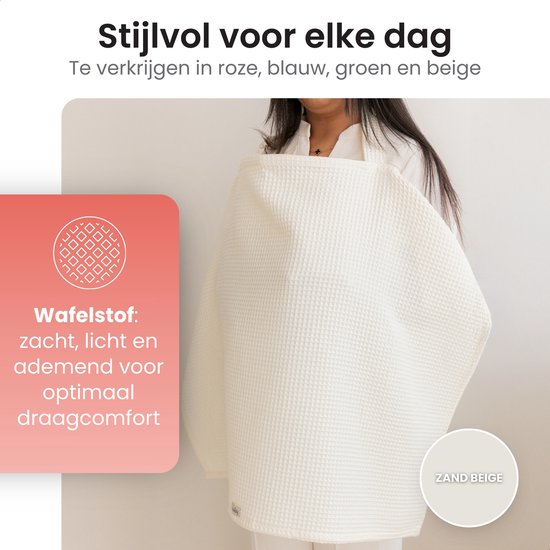 Moments Borstvoedingsdoek premium, OEKO- TEX, ademend, luxe voedingsdoek, borstvoedingsschort, stijlvolle doek, wafel (Zwart