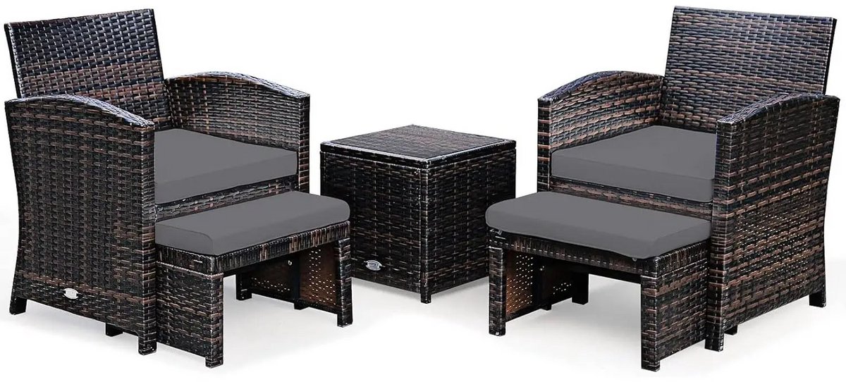 Betaalbare Goederen® Tuinset - 6-delig - verstelbare en stapelbare tuinstoelen.