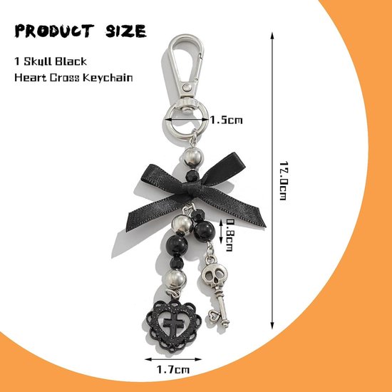 Y2K Sleutelhangers, esthetische Accessoires, knutvlek, emo-accessoires, geschikt voor Heren en Dames, 2 Stukken, Zwart, Wit