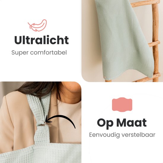 Amisly Borstvoedingsdoek - Luxe Voedingsdoek - Afschermdoek - OEKO - TEX - Wafel Materiaal - Groen - Kraamcadeau baby van Amisly — afbeelding 3