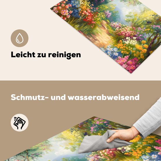 KitchenYeah® Protection plaque induction 90x52 cm - Nature - Paysage - Coloré - Protege plaque de cuisson - Couvre plaque induction - Protecteur d'induction - Cuisine