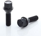 20 wielbouten wielbouten M12x1,5x26mm ZWART kegel 60° conisch SW17 - Made in Europa
