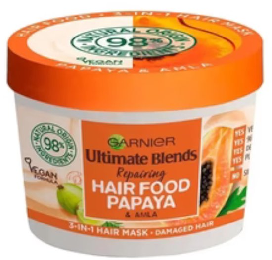 Masque capillaire Garnier Ultra Doux 390ML Réparateur hair papaye amla