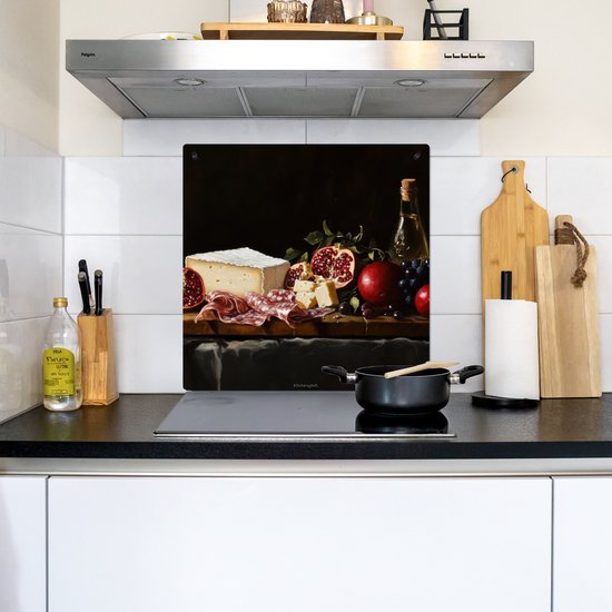 KitchenYeah® Protection plaque induction 78x78 cm - Nature morte - Vintage - Buvette - Protege plaque de cuisson - Couvre plaque induction - Protecteur d'induction - Cuisine