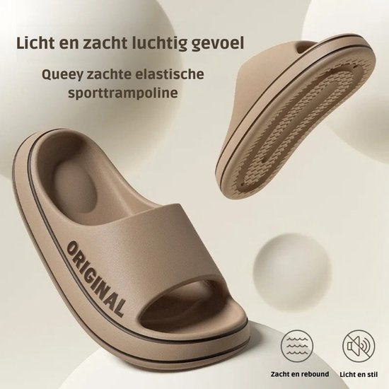 Slip femme - Dias de plage - Couleur unie - Semelle épaisse homme - Salle de bain intérieure - Chaussures pour femmes antidérapantes - Sandales pour femmes d'été pour couple - Taille : 38-39 - Kaki