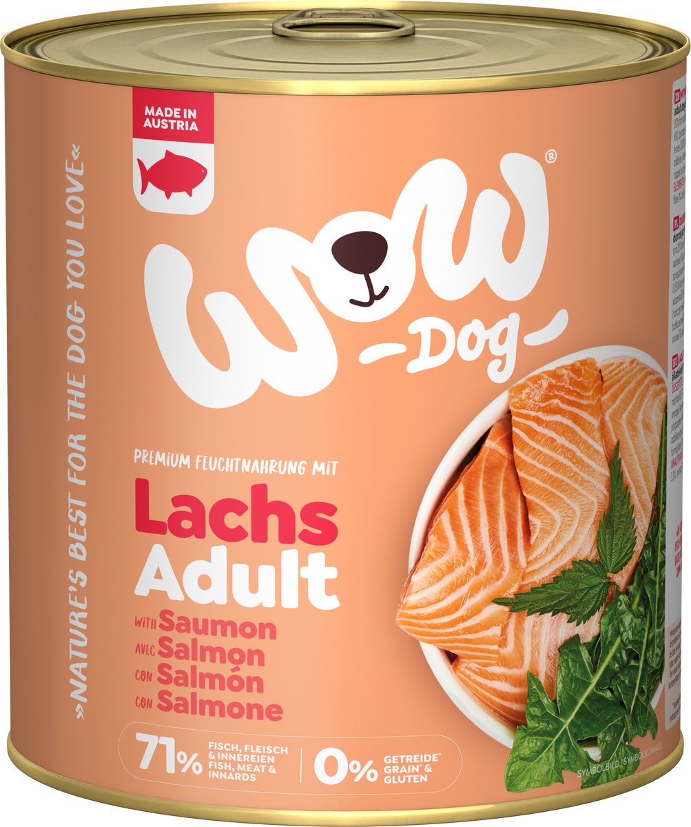 Wow WOW! Adult hondenvoer - blik - zalm - 6 x 800 g