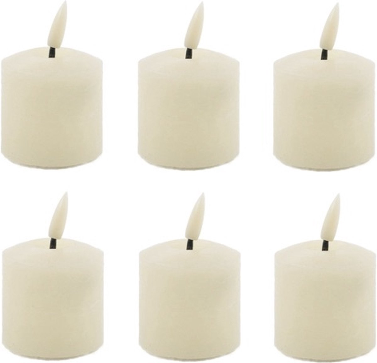 Mansion atmosphere led mini kaarsjes ivoor wit - 6 stuks