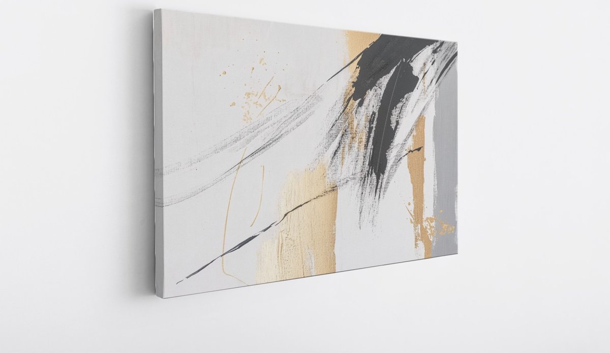Saammp Canvas Schilderij - Vegen - minimalistisch - Abstract - 90x60 - Foto op canvas - Wanddecoratie - Muurdecoratie Woonkamer - Slaapkamer decoratie - Canvas Print Multicolor