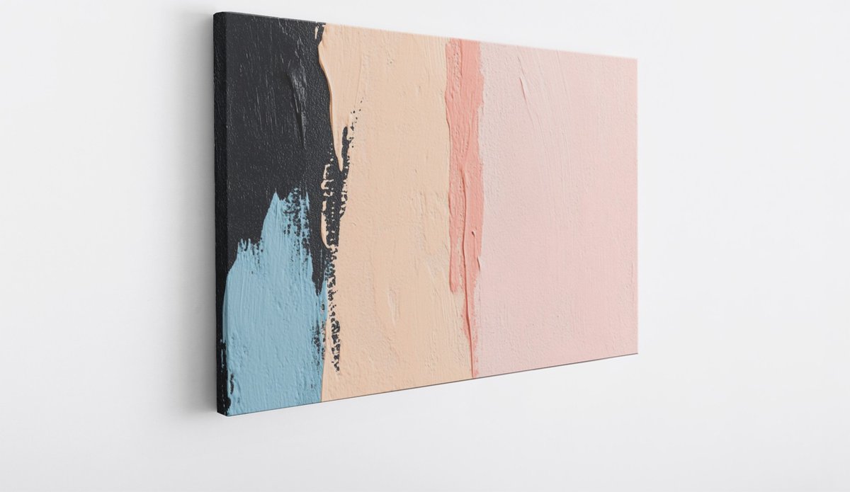 Saammp Canvas Schilderij - Pastel kleuren - Abstract kunstwerk - 45x30 - Foto op canvas - Wanddecoratie - Muurdecoratie Woonkamer - Slaapkamer decoratie - Canvas Print Multicolor