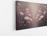 Saammp Canvas Schilderij - Roze - Bloemen - Natuur - 90x60 - Foto op canvas - Wanddecoratie - Muurdecoratie Woonkamer - Kantoor Decoratie