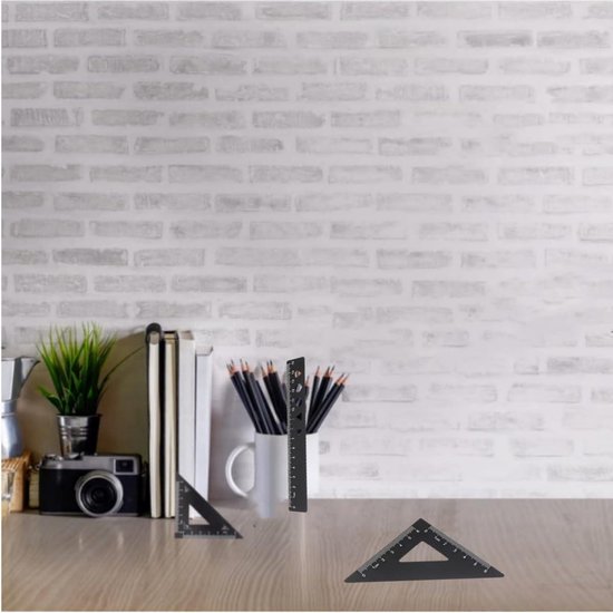 Geometry Set 4pcs, Metal Ruler Set With Protractor Ruler 15cm 2 Gradenboog Schaal Liniaal Set Briefpapier Cadeau Voor Student Architect Draagbaar Pak