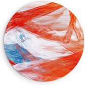 Saammp Forex Muurcirkel - Rode vegen - Abstract - Ø 80 - Wandcirkel - Wanddecoratie Cirkel - Muurdecoratie Woonkamer - Slaapkamer decoratie - Rond Schilderij