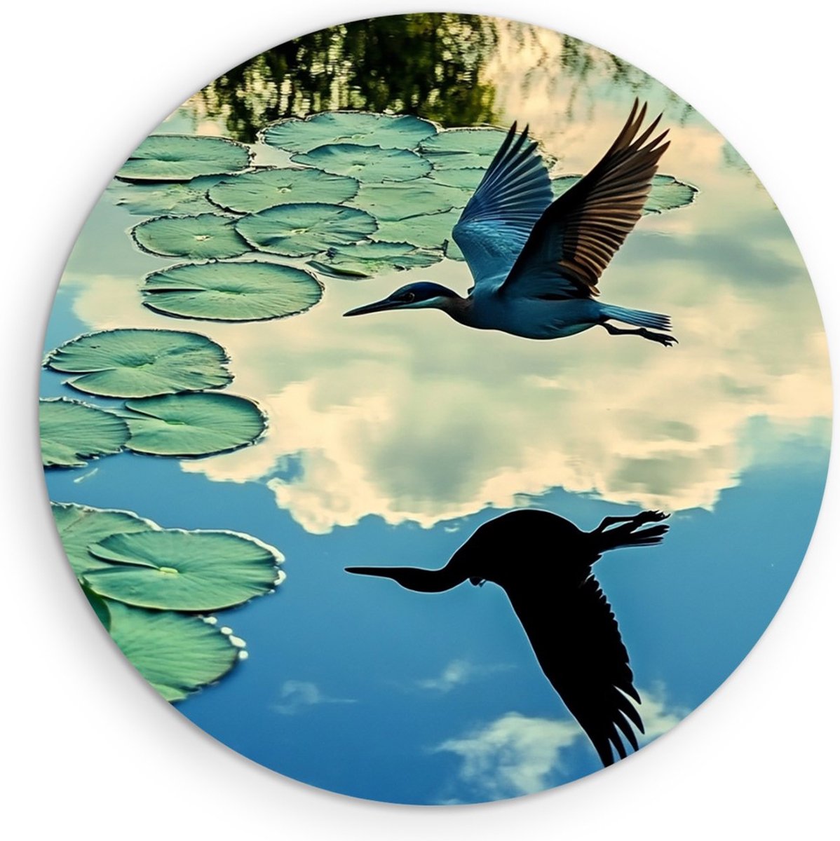Saammp Muurcirkel Hout - Vogel - Nederland - Dieren - Natuur - Ø 70 - Wandcirkel - Wanddecoratie Cirkel - muurdecoratie Woonkamer - Slaapkamer decoratie - Rond Schilderij