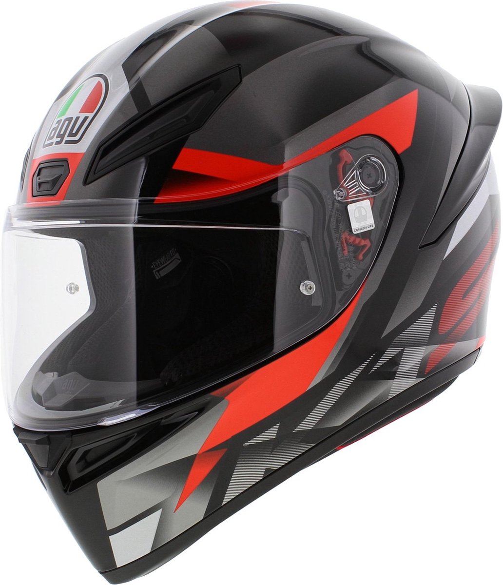 AGV K1 S Motorhelm Fastlap grijs zwart rood - Maat M
