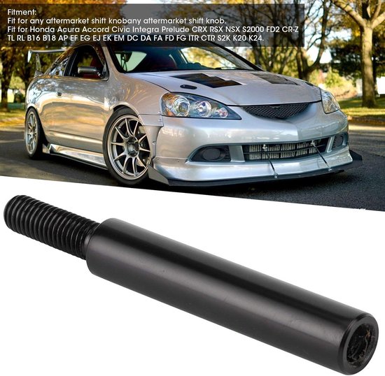Foto: Zwart aluminium pookknop extender uitbreiding hand gear shifter stick hendel 3 inch m10 x 1 5 passend voor a ccord c ivic 